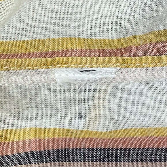 FAHERTY Del Mar Joan Stripe Linen Blend Striped Button Down Shirt Small - Picture 15 of 16